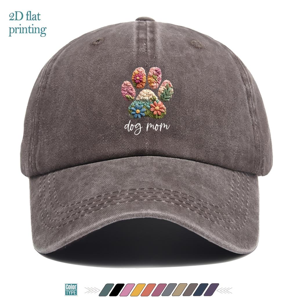 Pc Puppy MomS Paw Print Pattern Design Printed Baseball Cap Cartoon Pattern Printed Trucker Hat Comfortable Breathable Fashion