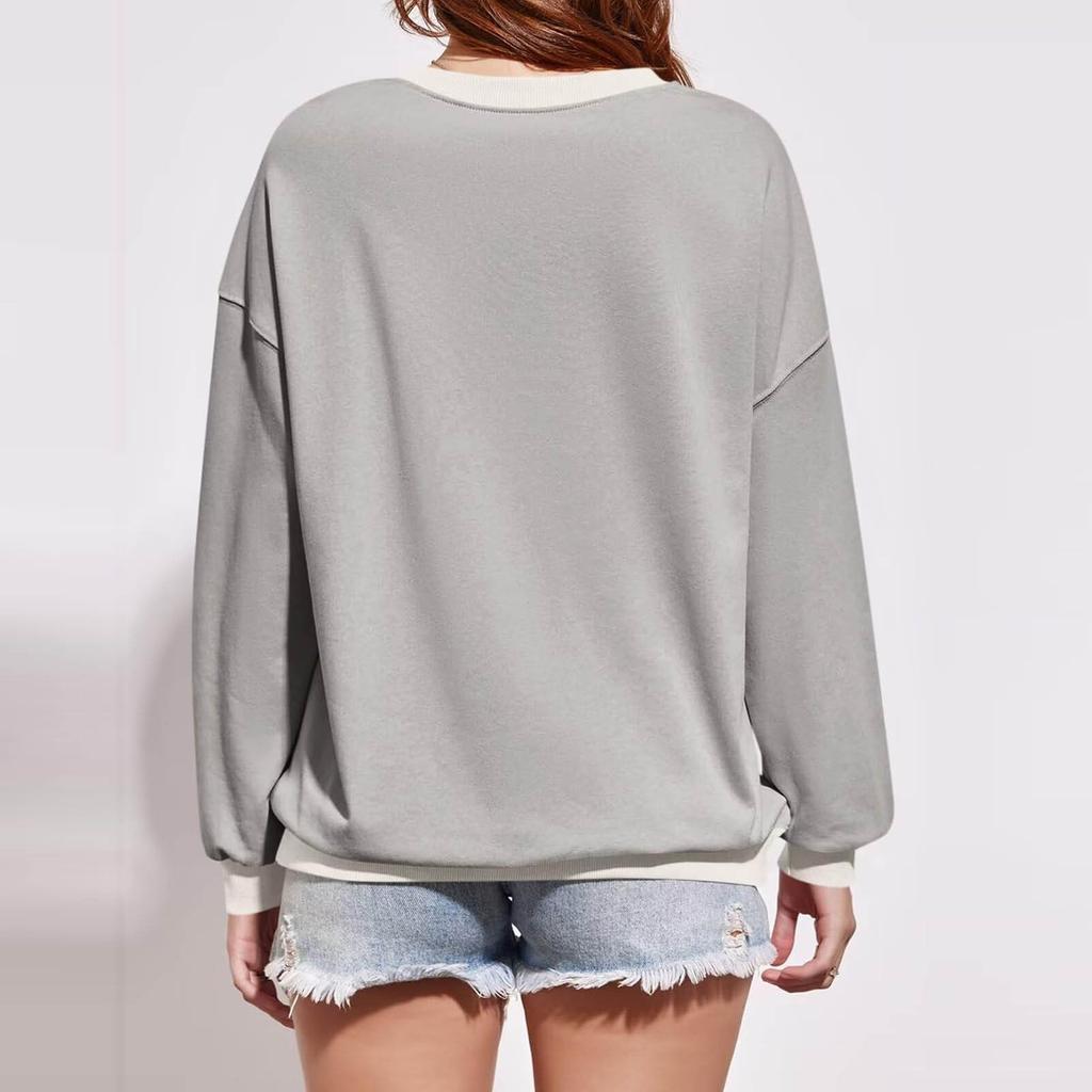 Women's  Sweatshirt Casual Long Sleeve O Neck Loose Pullover Tunic Top
