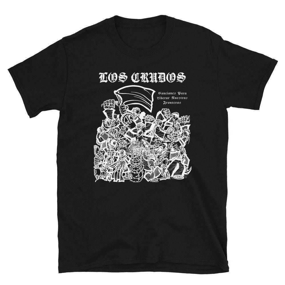 Vintage Los Crudos Band Cotton Black Full Size Unisex Shirt AB192 XL