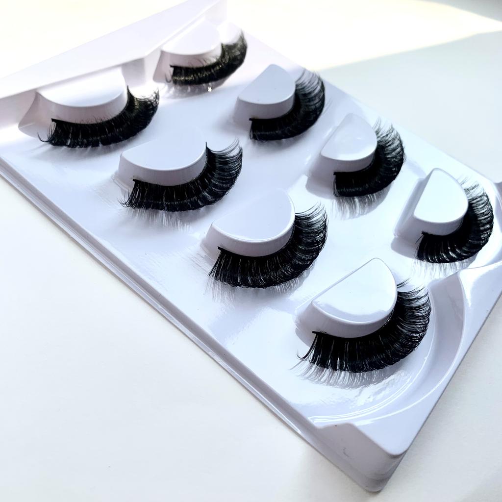 4 Pairs 3D Faux Mink Lashes Fluffy Soft Full Thick Wispy Natural Long False Eyelashes Curly Lashes Lashes