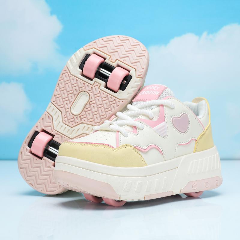 TUINANLE Children's Four Wheel Roller Skate Shoes for Boys and Girls Sneakers