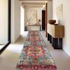 VIKAMA Bohemian Corridor Area Rug Vintage Pattern Corridor Balcony Floor Mat Anti-Slip Kitchen Bedroom Long Rug Home Decoration