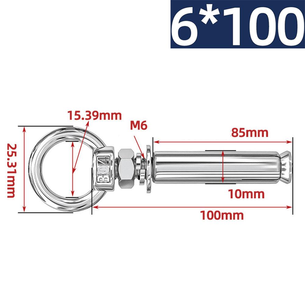 1pc 304 Stainless Steel Expansion Bolts With Ring Hook Anchor Concrete Expansion Eye Bolt Expansion Screws 50-150mm Screw Length