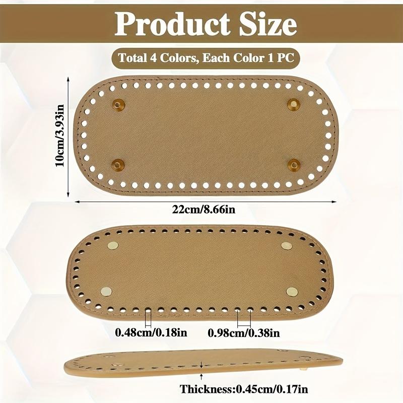 1 Stück Robuster Häkeltaschenboden Oval DIY Taschenformer mit Zierstich & Goldenen Nieten Bastelbedarf Handgemachte Taschenrahmen, Genietete Kanten