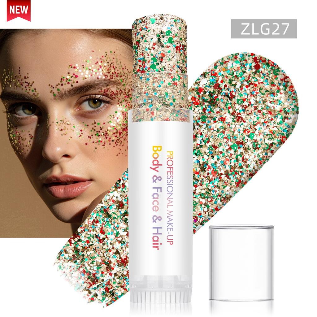 Stick Glitter Corpo, Pittura Facciale, Gel Paillettes, Trucco Sirena, Carnevale Festival Musicale, Capelli, Ombretto, Trucco.
