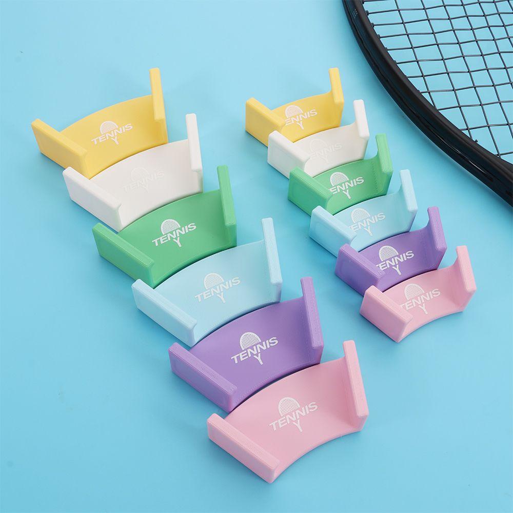 Wall Mounted Tennis Racket Wall Rack Self-adhesive Plastic Badminton Rackets Holder Punch-Free Durable