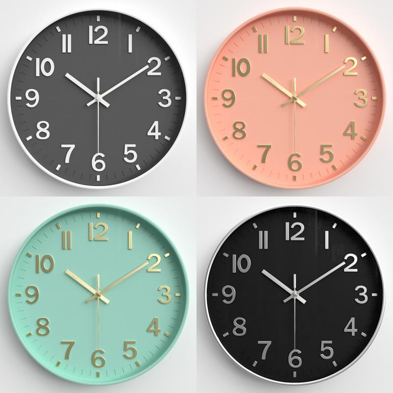 Living Room Wall Clock Modern Simple Home Clock Bedroom Silent Wall Clock Round Quartz Clock 12 Inches 30CM