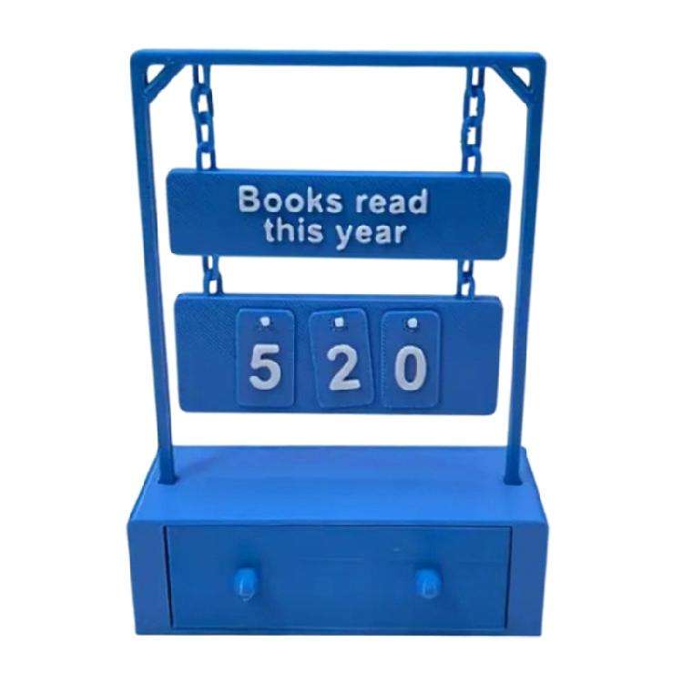 Hanging Book Counter Decorative Piece With Number Trackers And Bookmarks Holder Drawer Book Read This Year Trackers Gift