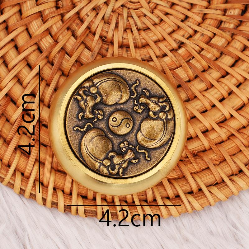 Brass Double-Sided Spinning Good Fortune Fingertip Decompression Toy