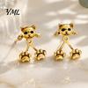 Birthday Presents for Her 1 Pair Cute Cat Paw Earrings Women, Vintage Front Back Stud Earrings, Small Kitten Jewelry Gift Lovers Unique Gifts Moms