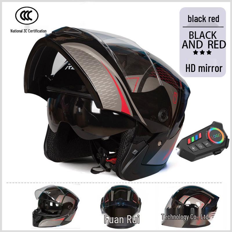 Bluetooth Double Visor Flip-up Motorcycle Helmet with 3C Certification
