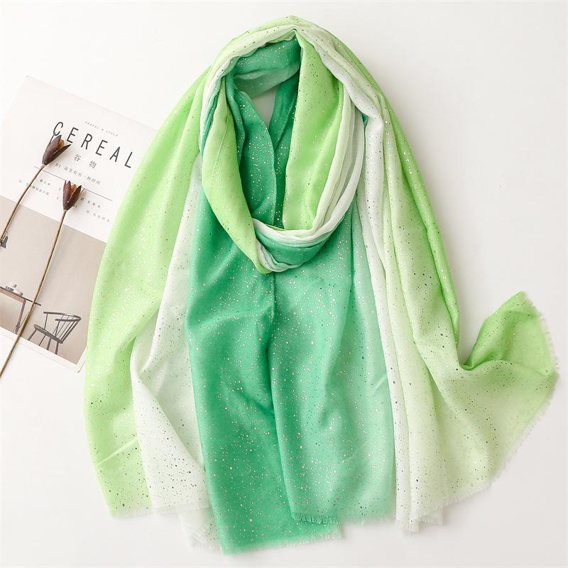 Luxury Fashion Ombre Glitter Fringe Viscose Shawl Lady High Quality Shimmer Wrap Pashmina Stole Bufandas Muslim Hijab Sjaal