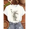 Fashion Women Retro Plush Animal Patterns Print T Shirt Funny Casual O-neck Short Sleeves T-shirt Summer Female Tee Shirt