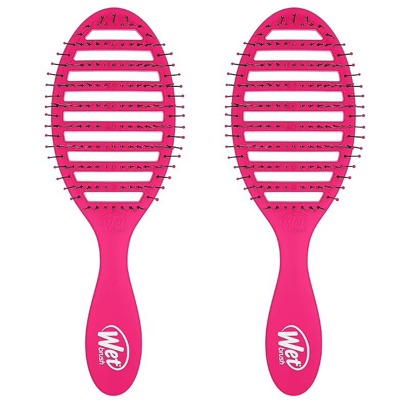 Wet Brush Speed Dry Hair Brush - Pink - Vented Design and Ultra Soft HeatFlex Bristles Are Blow Dry Safe With Ergonomic Handle Manages Tangle and
