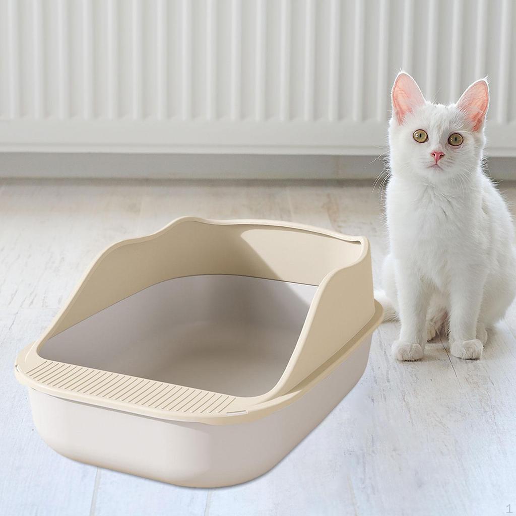 Katzenklo Kittenwanne Spritzschutz Töpfchen Abnehmbarer Rahmen mit Schaufel Groß