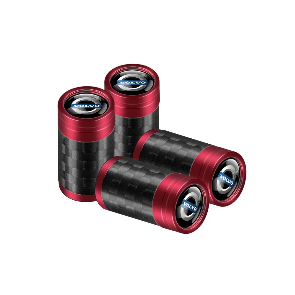 For Volvo ew1For Volvo R Rdesign XC40 C70 V60 V90 AWD T6 D8 T8 4Pcs Carbon Fiber Car Wheel Tire Valve Stem Air Cap Auto Accessories Valve Cap