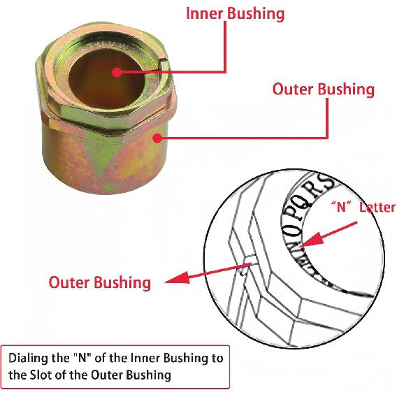 Extreme Camber Caster Alignment Bushing Kit Compatible With Ford Series Trucks F150 F250 F350 E150 Replaces# 45K6525 (2Pcs) Front Adjustable