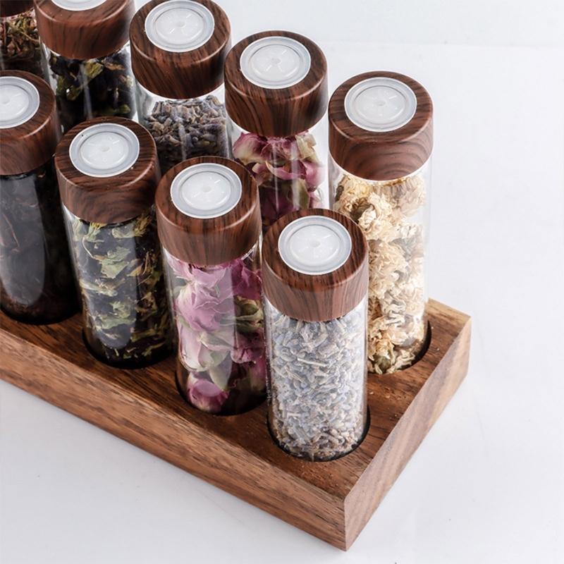 Premium Coffee Dispenser With Borosilicate Glass Container And Natural Wooden Display Stand Coffee Dispenser