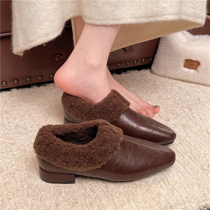 

Women s large size soft elastic winter one foot stirrup warm anti cold padded snow boots non-slip wear outdoor leisure sneakers cotton shoes 40 коричневый