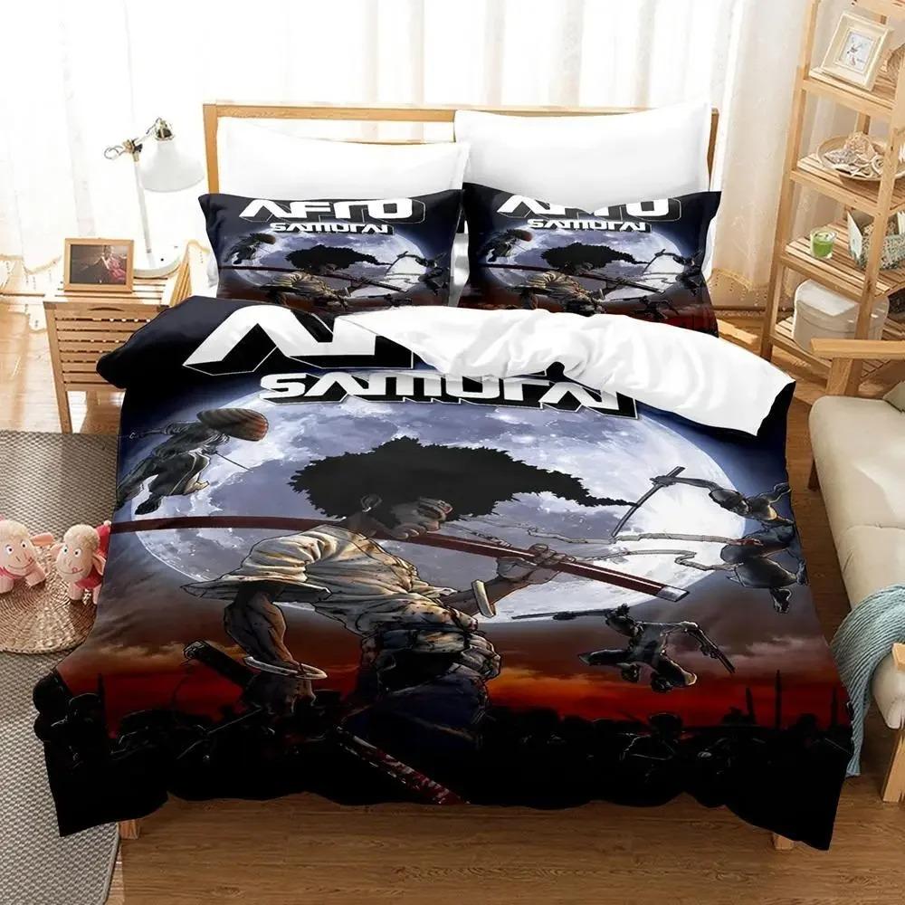 

Новый комплект постельного белья Afro Samurai Single Twin Full Queen King Size Bed Set Adult Kids Bedroom Duvet Cover Sets 3D Print Anime Bed 70x133cm 2pcs