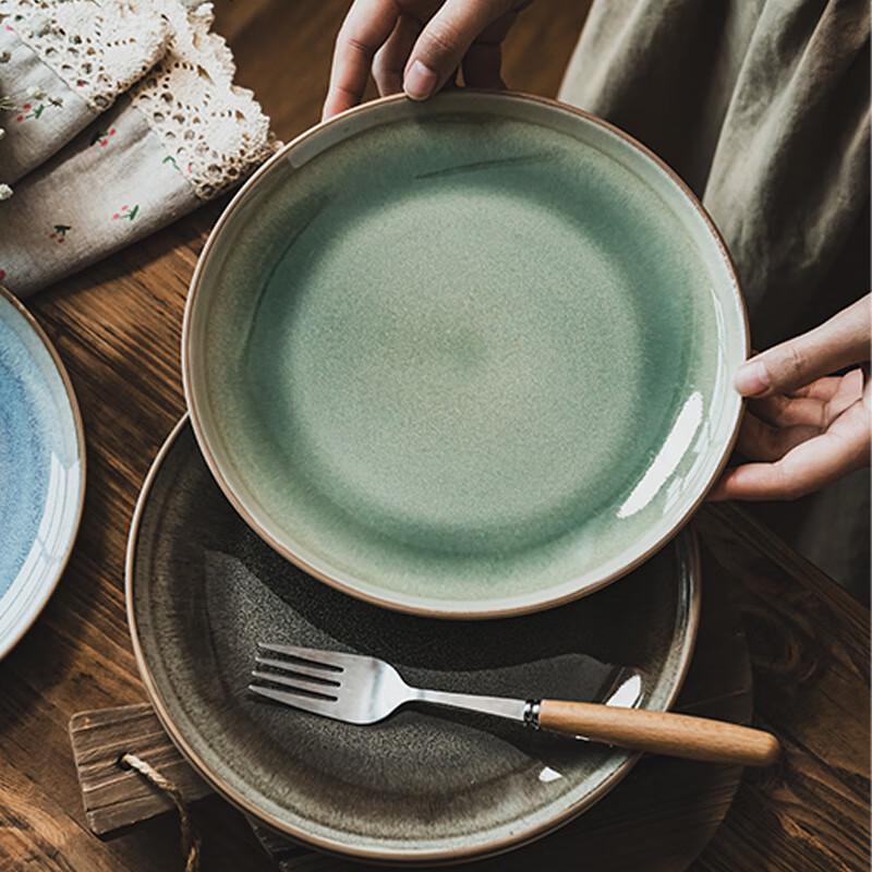 ZISIZ 'Stargazing' Retro Kiln-Glazed Dinner Plate