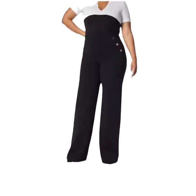 

2024 Женские повседневные брюки с высокой посадкой, эластичные, прямого кроя 5XL