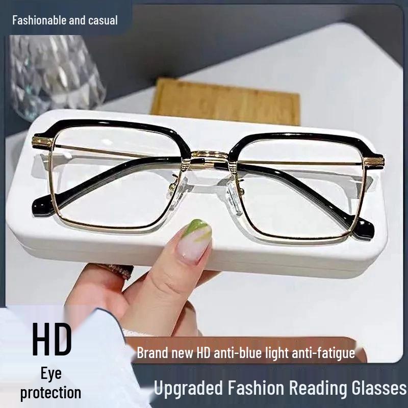 

Мужские модные очки для чтения с полуободковой оправой и защитой от синего света для пресбиопии 350 Degree