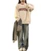 Unisex Crewneck Sweatshirt Geometric Print Casual Top Teens Early
