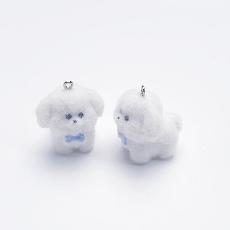 Akryl Fluffig Fluga Mini Valp Docka Nyckelring Material