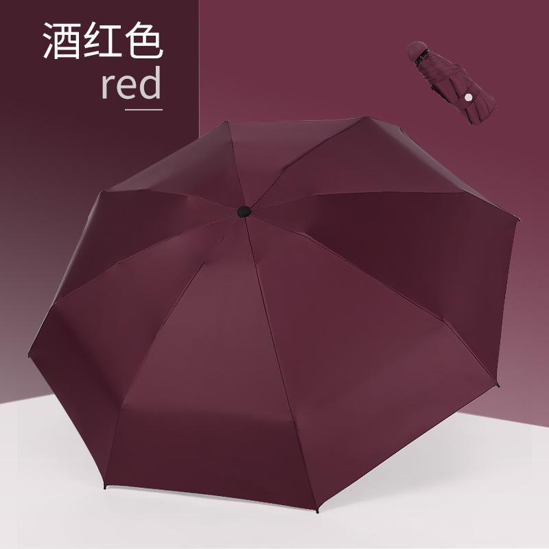 Titanium silver glue parasol folding umbrella vinyl sunscreen 50% off 8 bone mini sun umbrella