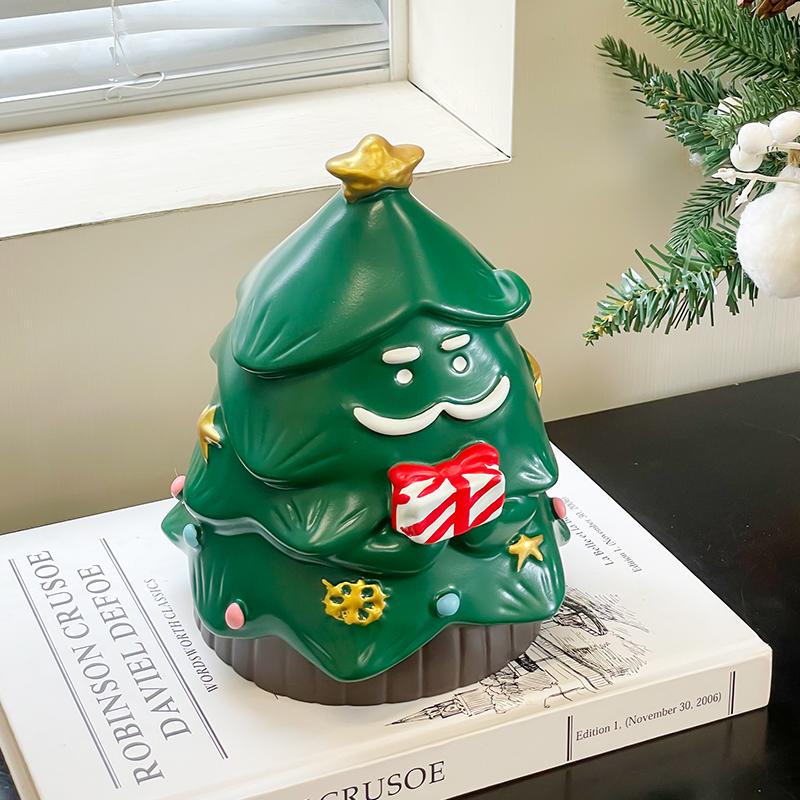 Miniso Cute Christmas Tree Tissue Box Home Living Room Decoration Ornament Tissue Box Atmospheric Kitchen and Bathroom Supplies