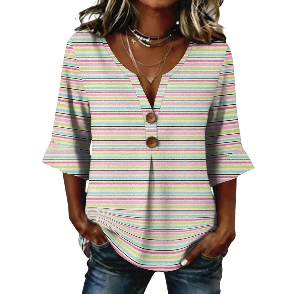 Long Sleeve Shirts for Women Womens Long Sleeve Tops Long Sleeve Tops for Women Womens Long Sleeve T Shirts Casual Striped V Neck Blouse