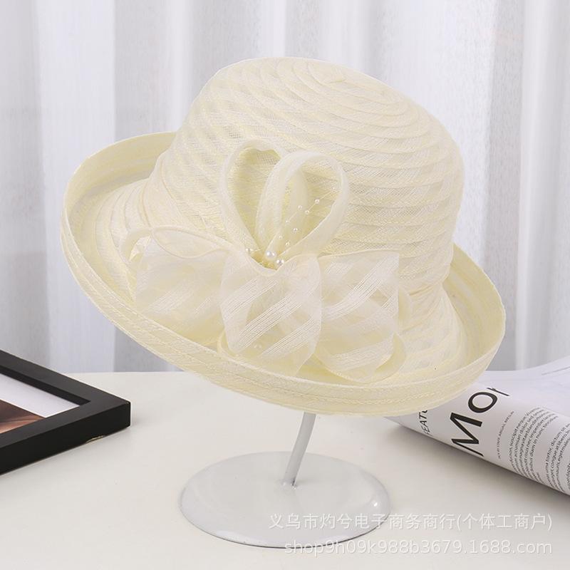 Flower Curled Edge Basin Hat Women Summer Face Cover Sun Protection Fashionable Elegant Sun Hat Casual Bucket Hat Casual Versatile