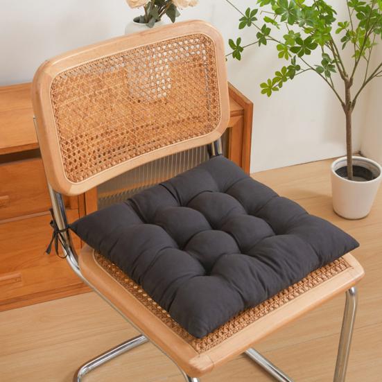 Seat Cushion with High Elasticity Thick Filling Anti-Slip Design Square Solid Color Style Chair Cushion Autumn Winter Chair Pad