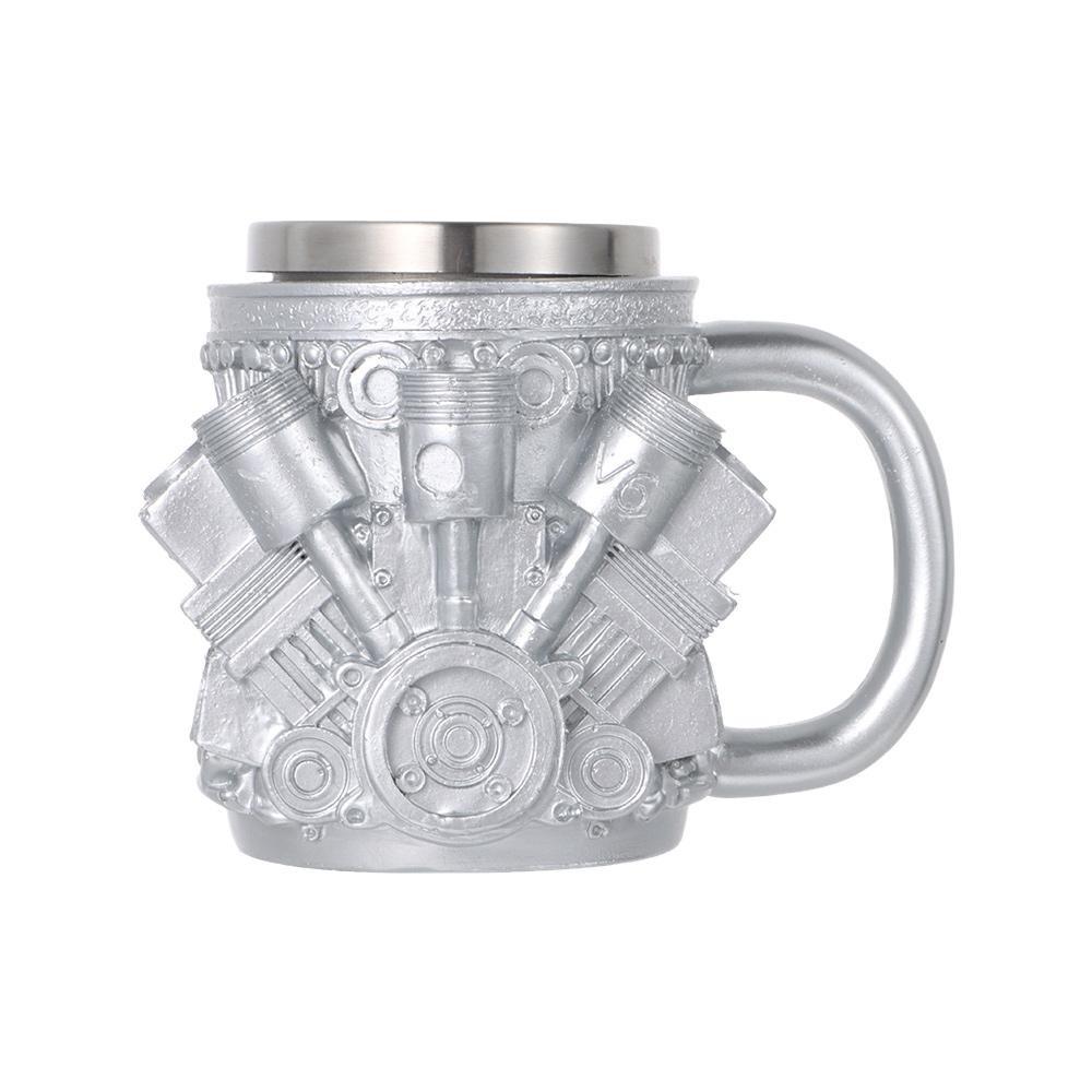 V8 & V6 Engine Design Coffee Mug Multi-Purpose Tea Cup Creative Stainless Steel Mug Restaurant