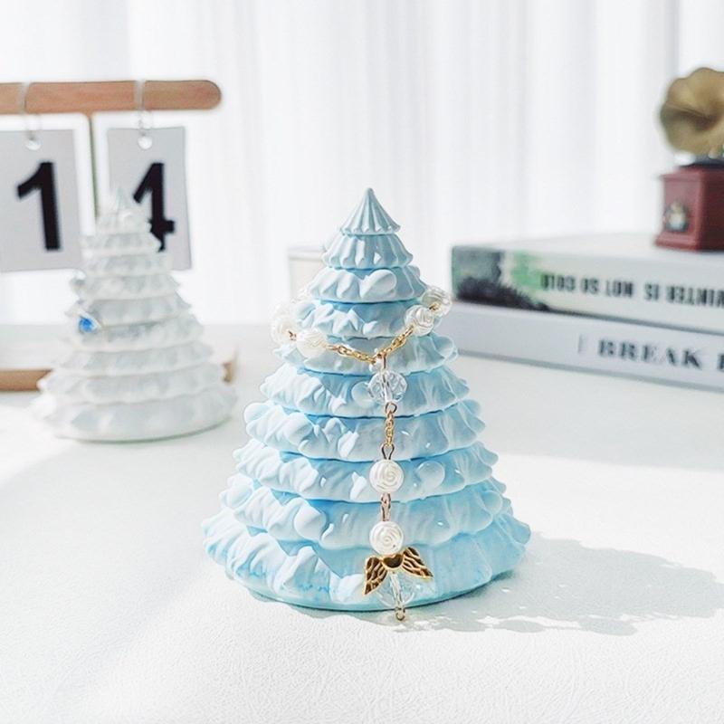 Delicate Christmas Tree Silicone Mold DIY Geometric Jewelry Holder Molds Aromatherapy Soap Casting Mould Handmade Gift