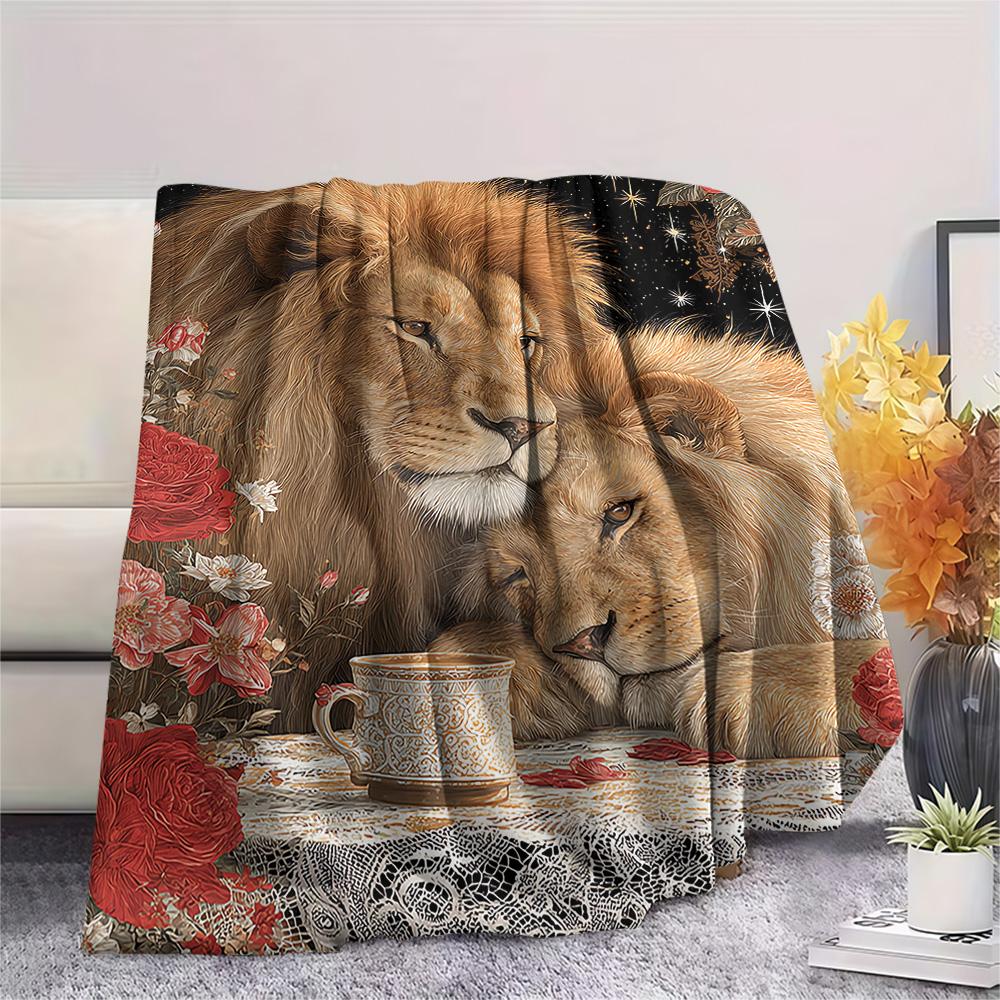 Tiger Print Flannel Blanket, High Quality Comfortable for All Seasons, Home Decor, Warmth and Comfort, Perfect for Christmas Gifts