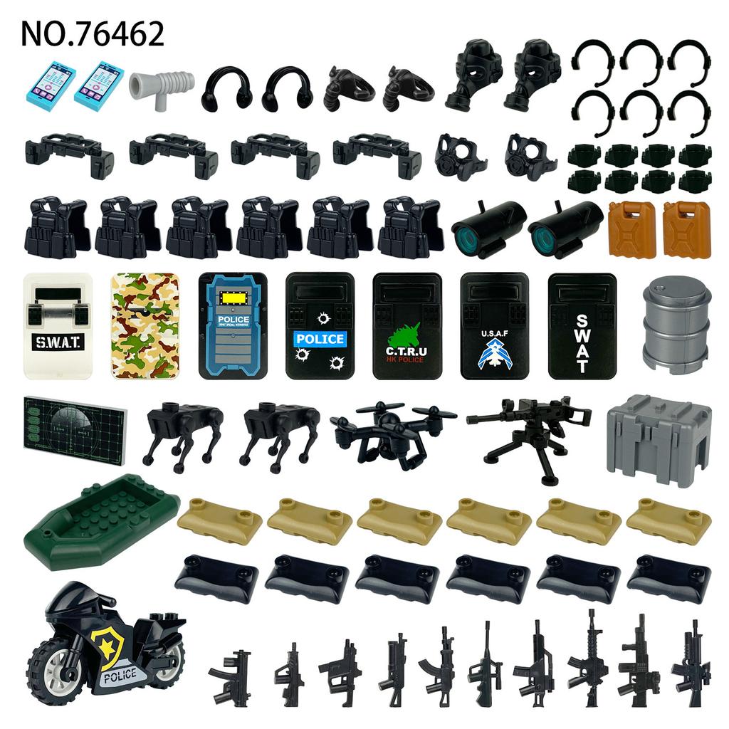 Waffentasche 76462 Kinder Montieren Kleine Partikel Zubehör Baustein Spielzeug Motorrad Gummi Boot Schild