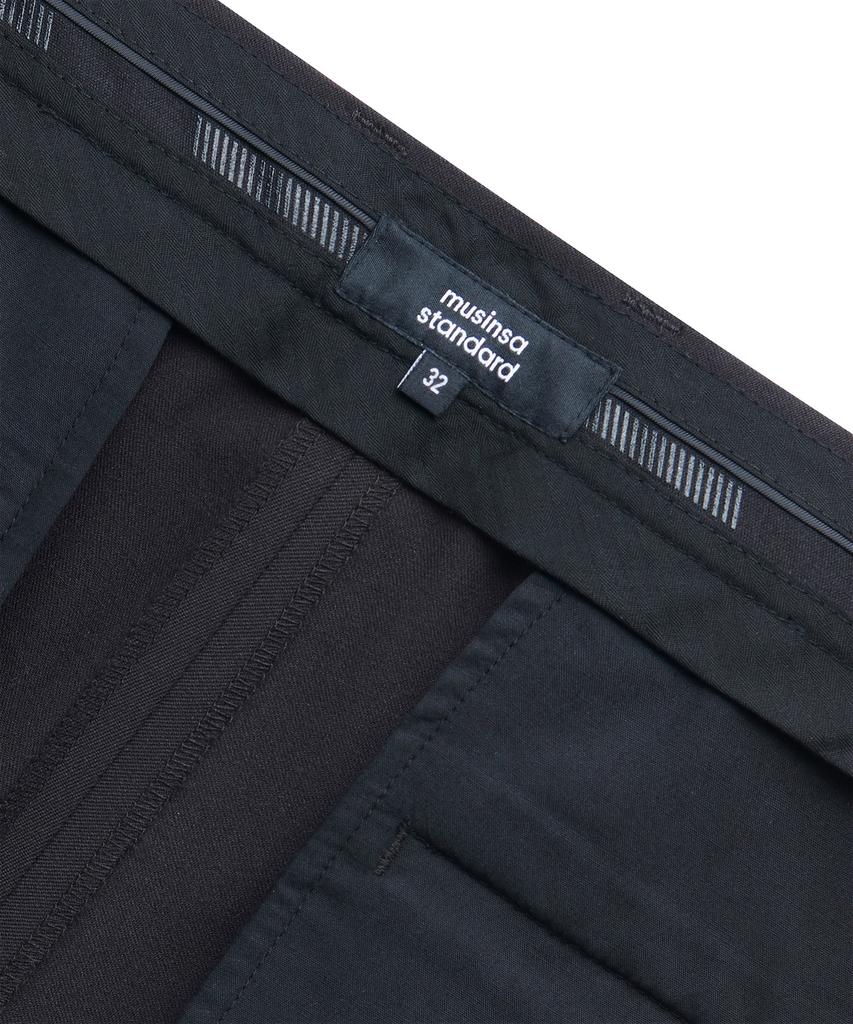 Musinsa Standard Carrot Hidden Banding Crop Slacks [Dark Gray]