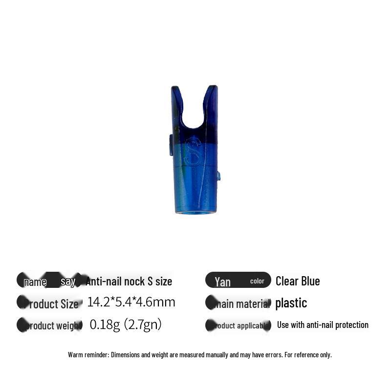 Multicolor Anti-Nail Plastic Arrow Nock with Inner Insert and Outer Wrap, Various Specifications Available.