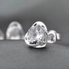 Purple Heart Diamond Stud Earrings – 925 Silver Needle, Fashion Sweet Style for Females and Students