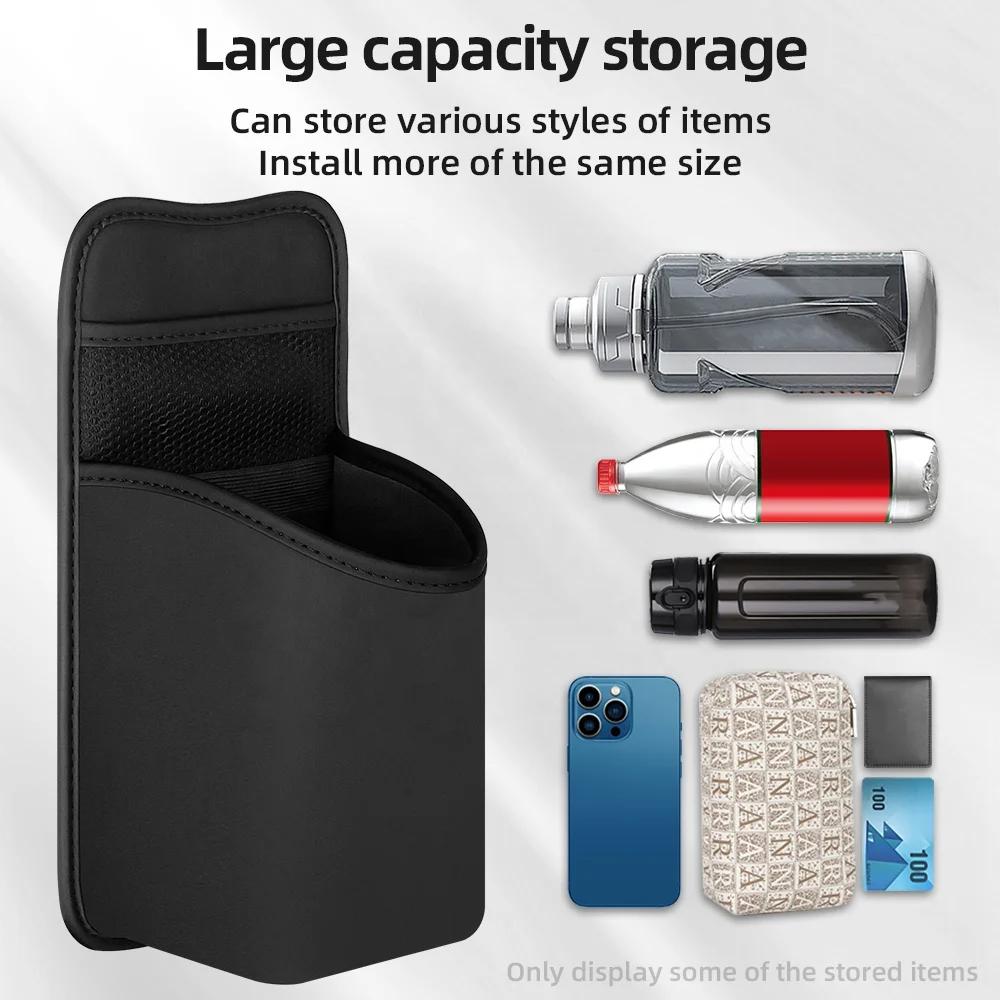 Car Seat Side Organizer Bag Storage Hanging Bag with Mesh Pocket for Phones Glasses Car Tissue Holder Cup Holder Trucks (Black)