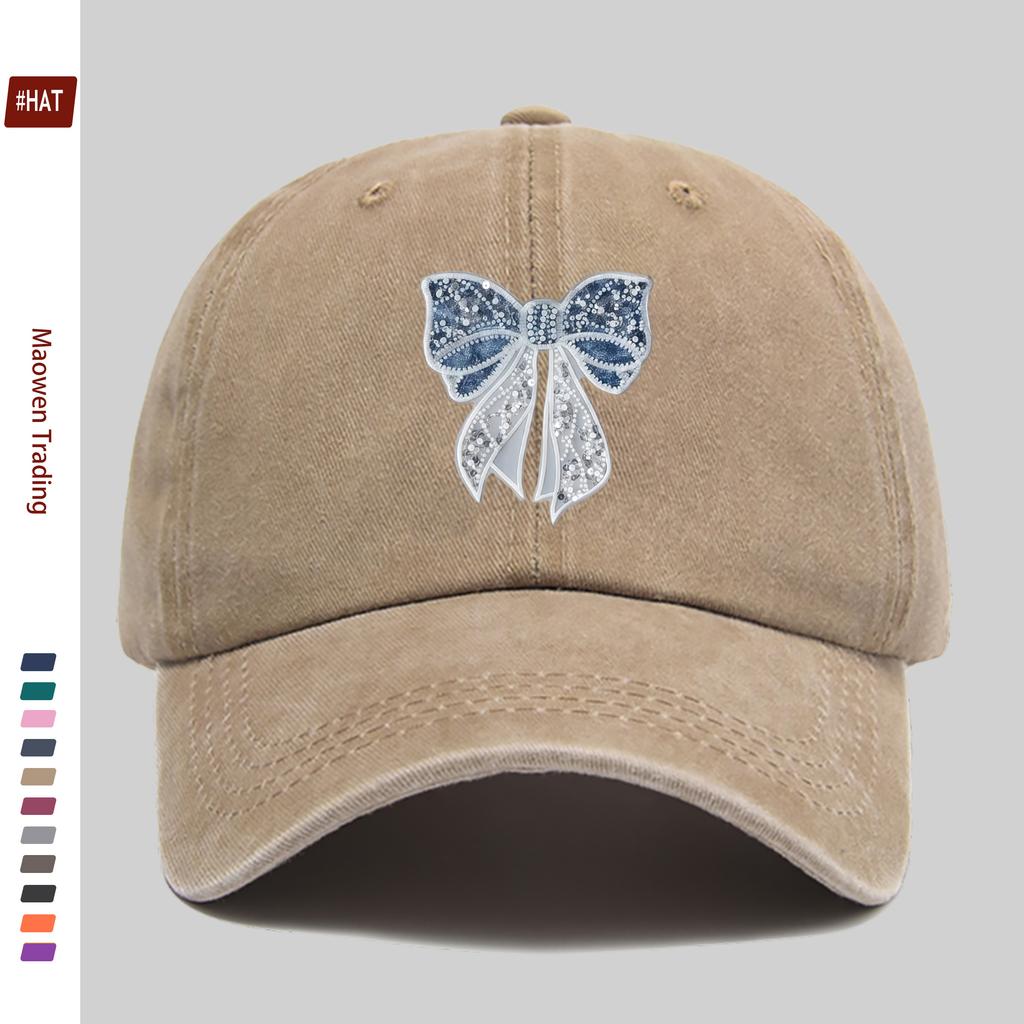 pc pcs for Mens Womens Adjustable Trucker Cap with Bow Print Vintage Washed Buckle Strap Lightweight Baseball Hat Suita
