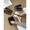 Niche Retro Woven Shallow Mouth Square Head One-pedal Single Shoes Women's Autumn 2025 New Commuting Versatile Grandma Shoes