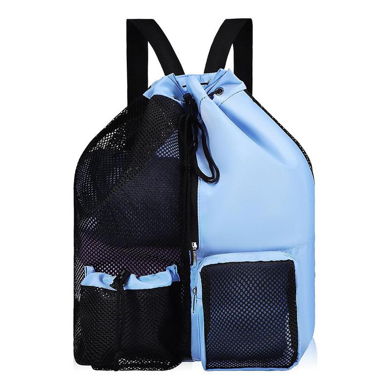 Mesh Drawstring Backpack with Wet Bag for Swimming, Beach, Gym & Workout Equipment