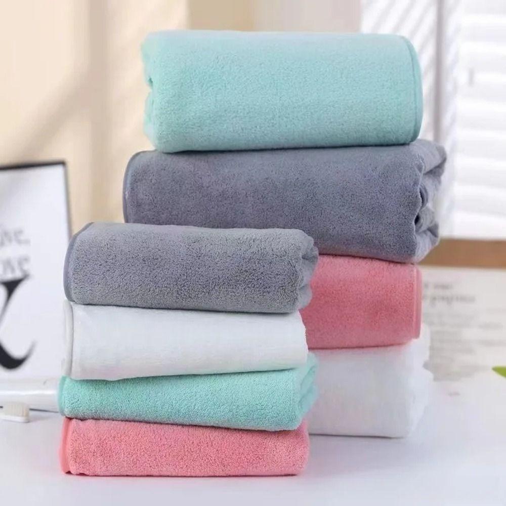 Thickened Bath Towel Absorbent Face Washing Towels Durable Coral Fleece Towel  Bathroom Shower