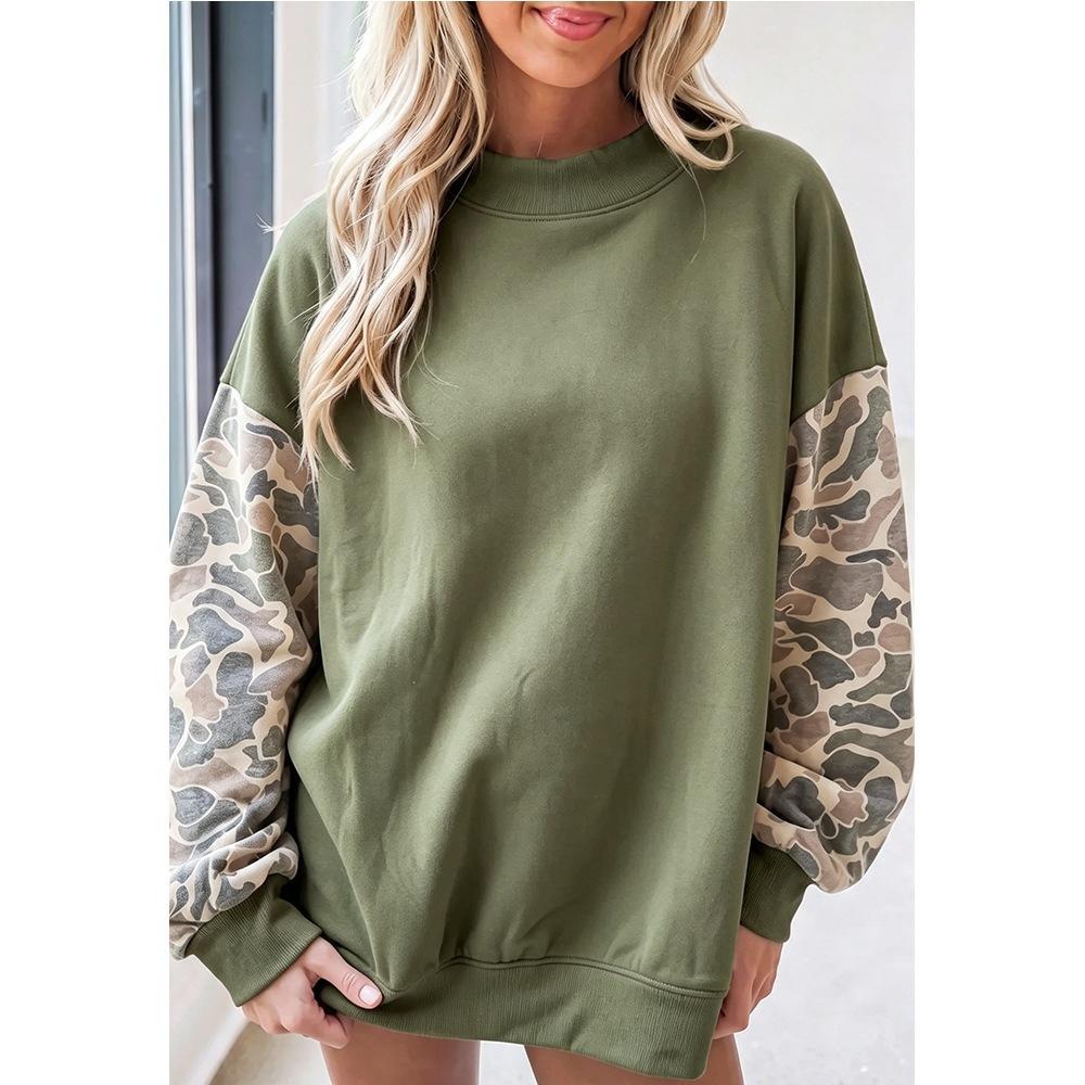 Women S Loose Fit Camouflage Pullover Long Sleeve Sweatshirt