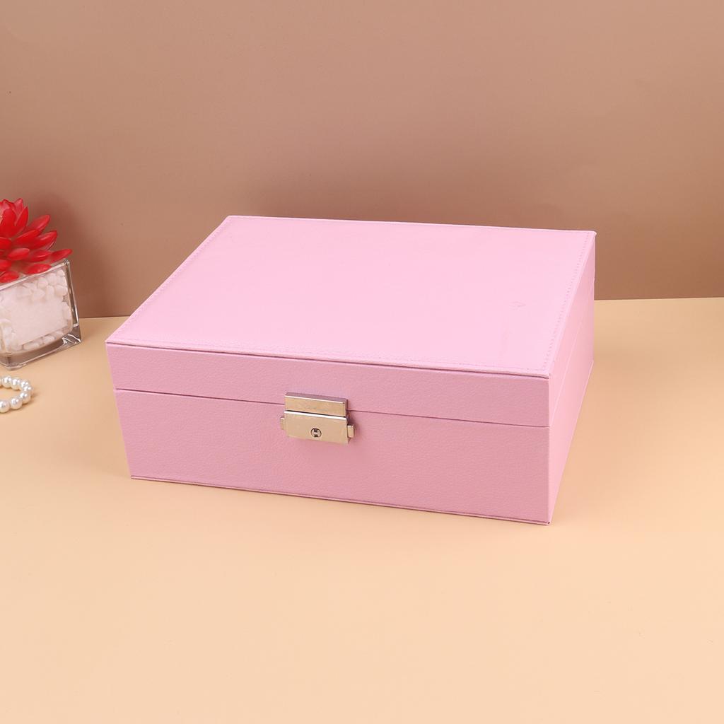 Portable Princess Cosmetics Box Small Simple Earrings Bracelet Ring Double-layer Jewelry Box Necklace Storage Box