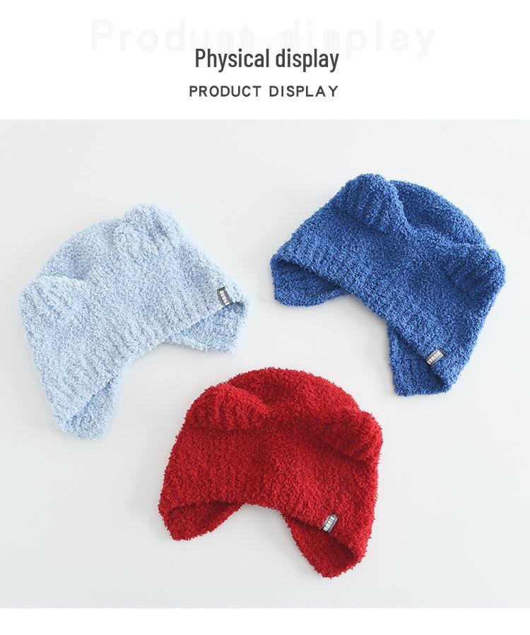 Children's Cute Plush Bear Wool Knit Winter Hat – Windproof & Cold Protection