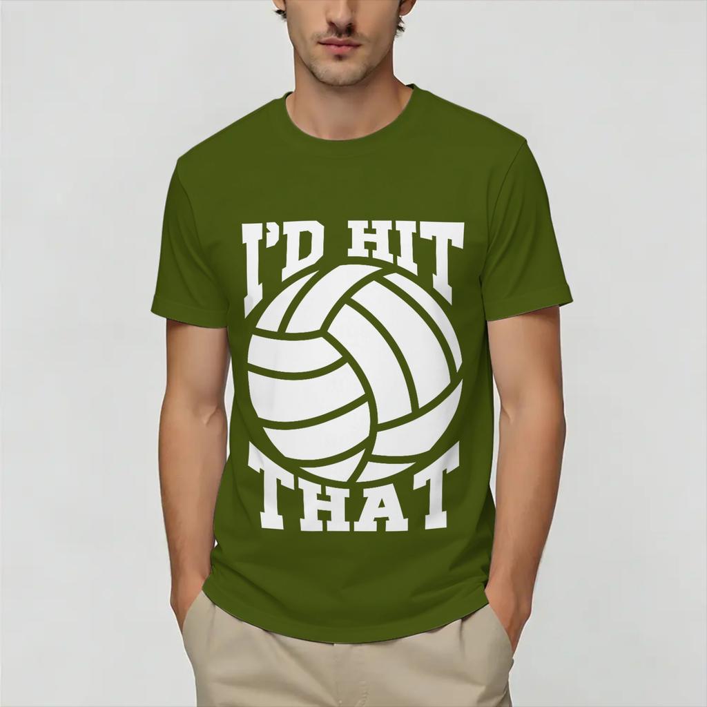 Mine Seagull Funny Beach Volleyball T Shirts for Unisex Pure Cotton Funny TShirts Collar Tee Shirt Short Sleeve Tops Gift Idea